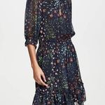 Joie  Shima Floral Puff Sleeve Dress Black Womens Small Photo 1