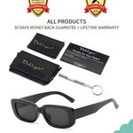 Rectangle Sunglasses for Women Men Trendy Retro Fashion Sunglasses UV 400 Protection Square Frame Photo 6