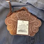 Knox Rose NWT Ice Cave Indigo Blue Lace Bell Sleeve Tassel Tunic Dress Size L Photo 7