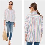Tuckernuck  Pomander Place Rainbow Stripe Adair Boyfriend Shirt Photo 3