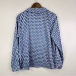 Anna Kay Geometric Print Long Sleeve Button Up Pajama Top Blue Size L Size L Photo 7