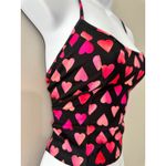 Victoria's Secret On Point Heart Print Tank Top Y Back Cami Black Pink XL Photo 1