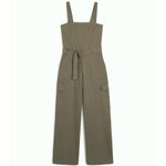 Hollister NWT Green Sleeveless Twill Wide Leg Cargo Jumpsuit Photo 2