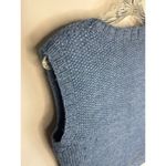 American Vintage 1980's Hand knit Blue vest coat of arms buttons size small Photo 7