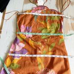 CAROLINE CONSTAS Linen Blend Halter Printed Midi Dress Size US XS Photo 8