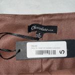 Chocolate Front Zip Leggings Brown Photo 4