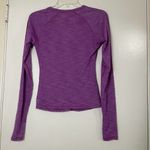 Lululemon  interval long sleeve vneck shirt heathered ultraviolet purple size 4 Photo 2