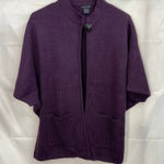 Vintage Tally Ho women's purple knit capelet poncho relaxed button sweater M Size M Photo 0