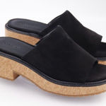 Vince  Maddy B Suede & Cork Platform Sandals in Black - Women's Size 8.5 💛 Photo 0