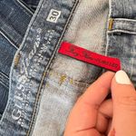 Guess Blue Whiskered Faded Cotton Blended Foxy Flare Jeans Size 30 Photo 5
