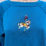 Hanes Embroidered Carousel Merry Go Round Horse  Her way Sweatshirt XL Blue Photo 1