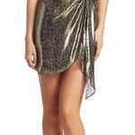 Ramy Brook Sleeveless Silk Gold Metallic Mini Dress Photo 0
