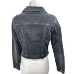 Urban Outfitters BDG Black Corduroy Velvet Velour Long Sleeve Crop Coat Jacket S Photo 1