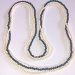 Lot of 3 White Off White & Black Beaded Boho Necklaces Photo 5
