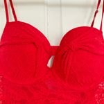 Victoria's Secret The Lacie- Red Lace Chemise with Sweetheart Neckline Photo 4