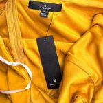 Lulus Mesmerizing Perfection Yellow Halter Neck Backless Maxi Dress size M NWT Size M Photo 2