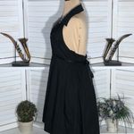 Bebe Halter Mini Dress Black Backless Fit and Flare Size Medium Photo 3