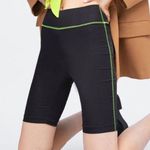 ZARA mid-thigh biker shorts with neon stitching size XS Photo 0
