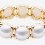 Bold Elements  women’s white simulated pearl round stretch bracelet NEW Photo 0