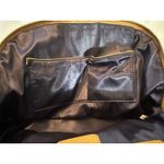 Neiman Marcus Marcus Neiman Woven Leather Satchel Tan Mustard Color Shoulder Handbag Purse Photo 8