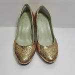 Shoes of Prey Bridal Gold Glitter Pumps Size 35 Photo 3