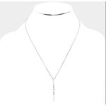 New Womens I Can I Will Vertical Bar Pendant Adjustable Silver Necklace 18 Photo 1