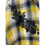 Maeve  by Anthropologie Embroidered Yellow Plaid Button Down Shirt - Size - M/L Photo 6