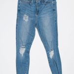 Good American Good Legs Cotton Stretch Denim Distressed Skinny Jeans Blue023 27 Photo 0