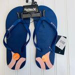 Hurley  Sz 7 Blue Pink Flip Flop Sandals Photo 0
