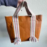 Madewell  Leather Mini Transport Tote Woven Handles Tan (No Strap) Photo 0