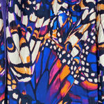 Nasty Gal  Blue&Purple Butterfly Print Fringe Open Front Duster Kimono Sz.4 Photo 9