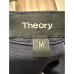 Theory Navy Shirt Dress Sz M Short Sleeve Pocket Button-Up Minimalist Lagenlook Photo 4