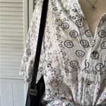 Gilly Hicks  Linen Happy Face Patterned Short Sleeve Buttoned Top Photo 3