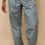 American Eagle AE Snappy Stretch Baggy Cargo Utility Jogger in Turquoise Water Size 0 Short Photo 0
