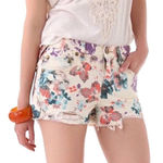 Free People  Floral Raw Hem Shorts size 27 Photo 0