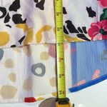 Umgee Tunic Dress Womens M Creme Blue 3/4 Sleeve Ruffle Floral Bohemian New Photo 7