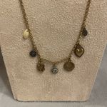 CAbi  Dolce Charm Matte Gold Tone Necklace 29" Heart Coin Flower #2055 Photo 5