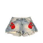 Urban Heritage high rise red roses embroidered shorts Jeans size 9 Photo 3