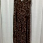 American Eagle Brown Leopard Print Wide Leg Cropped Jumpsuit Sz.M NWT Photo 8