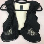 NEW Faith Connexion Silk Flounced Bolero Vest S Black Photo 4