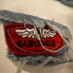 Denim Anime Embroidered Hoodie Jean Jacket Women's Size Small​ Blue Photo 1