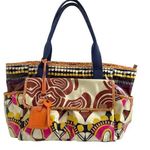 Fossil Vintage Key-Per Waxed Cotton Weekender Baby Bag Abstract Retro Print Photo 0