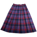 Oscar de la Renta Vintage Plaid Wool Pleated Midi Skirt - Size 13 14 Photo 0