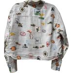 Banana Republic Banana‎ Republic The Boxy Cropped 100% Linen Zoo Safari Print Shirt Size Medium Photo 2