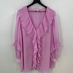 River Island  Pastel Pink Ruffle Blouse Size 22 NWOT Photo 0