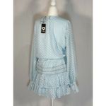 Creea The Label Womens Dress Size S Blue Polka Dot Long Sleeve Europe style White Photo 4