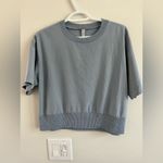 Athleta  woman athletic crop top bluish gray color Photo 2
