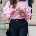 Women’s Pink Ruffle Sweater Size M Photo 1