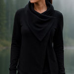 Zella Z by  Black Cowl Neck Shooting Star Cardigan Sweatshirt, NWT Photo 0