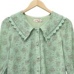 NWT Ivy City Co Hadley Blouse Pistachio Green Floral Lace Trim Collar Size XS Photo 8